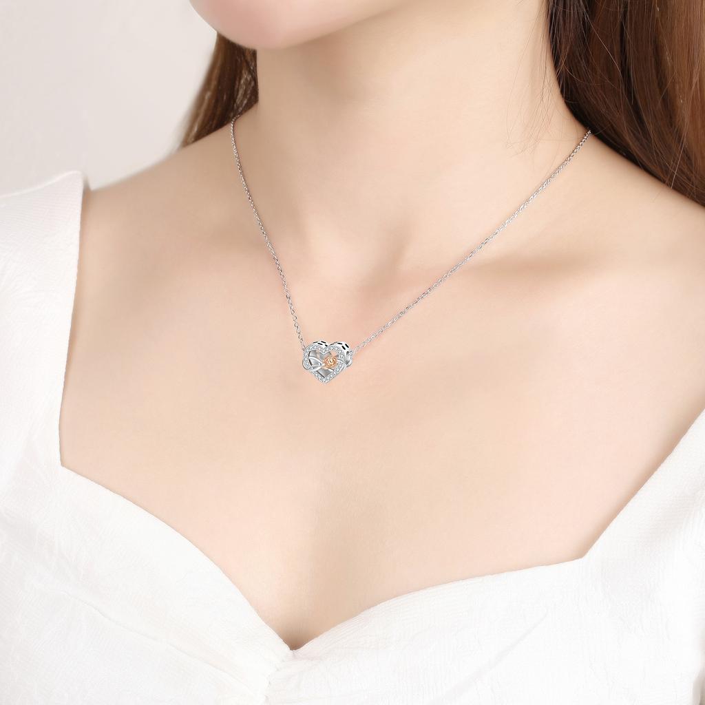 Nuovi Charm Ciondoli Cuore Rosa in Argento 925 per Bracciale Collana Gioielli Fai da Te Regalo di San Valentino per Lei