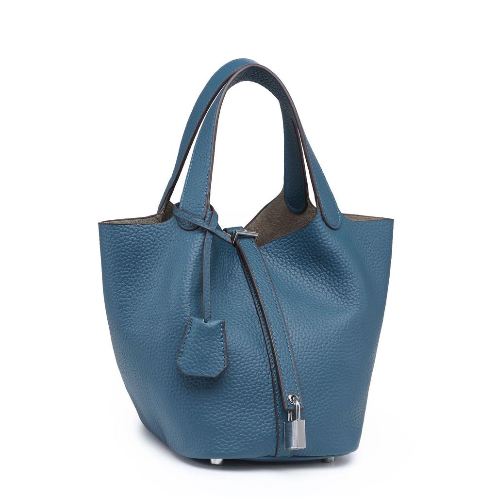 First Layer Cowhide Vegetable Basket Bucket Bag, Cross-border Fashion Large-capacity Tote Bag, Genuine Leather Women's Bag Factory Wholesale