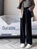 Plus Size High Waist Wide Leg Slimming Suit Pants for Women, Extra Large, Spring/Autumn, Elastic Waist, Casual Fit