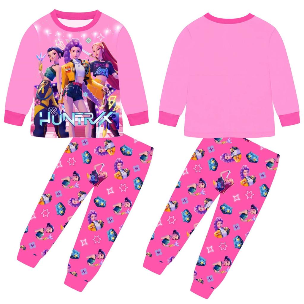 Kpop Demon Hunters Children Long Sleeve Pajama Set With Soft Milk Silk Fabric For Summer Comfort