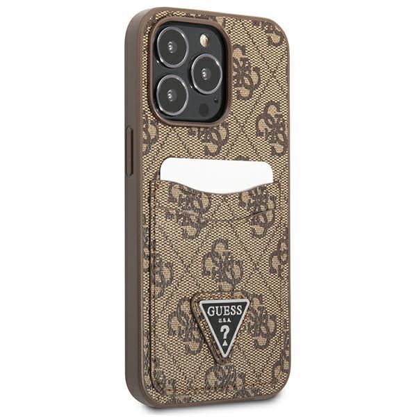 Guess Guhcp13Lp4Tpw Iphone 13 Pro / 13 6,1 Brązowy/Brown Hardcase 4G Triangle Logo Cardslot