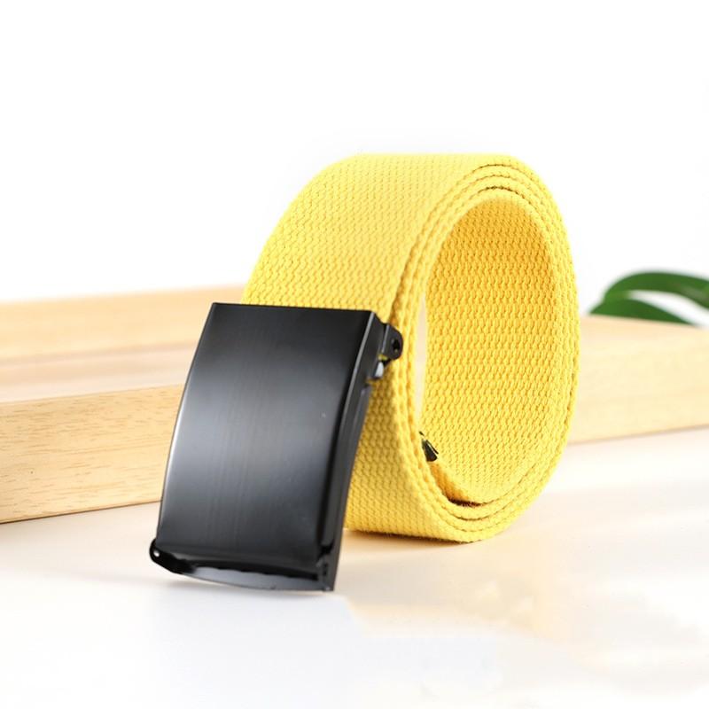 

Fashion New Unisex Trousers Belts Canvas Belt Metal Buckle Men Women Boys Jeans Belts Candy Colors Top Quality Luxury Belts 115CM жовтий