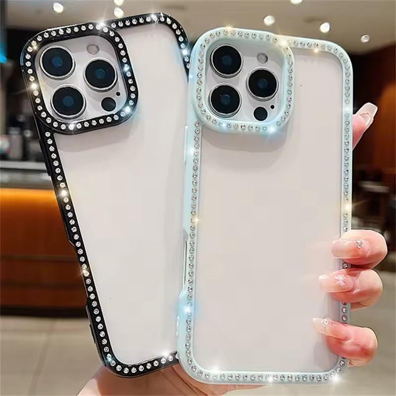 Huse Diamant cu Sclipici Strălucitor Pentru iPhone 16 13 12 11 Pro Max Strasuri Transparente Husă Telefon Pentru iPhone 15 14 Pro Max 16 Plus Husă