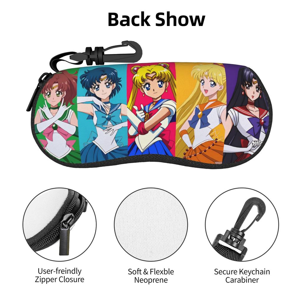 Sailor Moon Mercury Sailor Venus Shell Eyeglasses Protector Cases Fashion Sunglass Case Jupiter Mars Glasses Bag