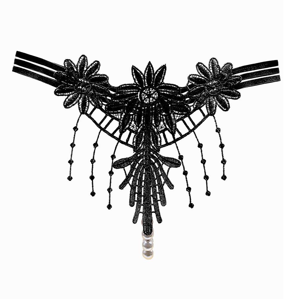 Sexy Panties Female Tipsy Fringed Embroidery Temptation Hot Hollow Flirting Massage Pearl Couple Sexy Thong