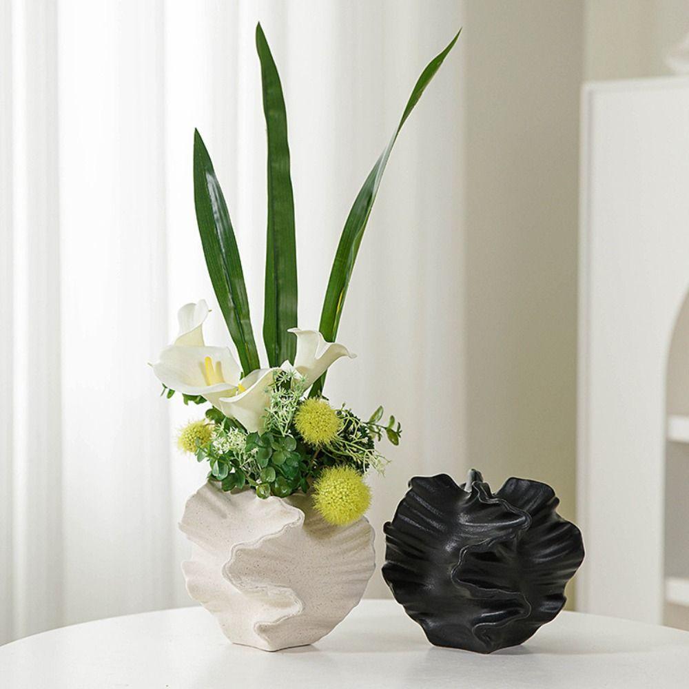 Wavy Nordic Vase Matte Texture Ceramic Vase Simple Minimalist Mirage Vase Flower Arrangement