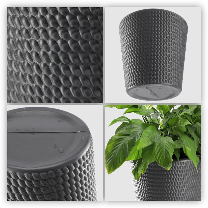 KADAX Donica Doniczka Osłonka Na Kwiaty Antracyt 30 cm