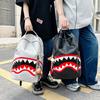 Schoolbag Men's Niche Fashion Plaid Shark Bag Backpack Student Bag Large Capacity Street Backpack Travel Bag Wholesale