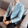 Fashion Suit Coat Men's Slim Fit Velvet Elegant Blazer Coat Business Casual Wedding Suit
