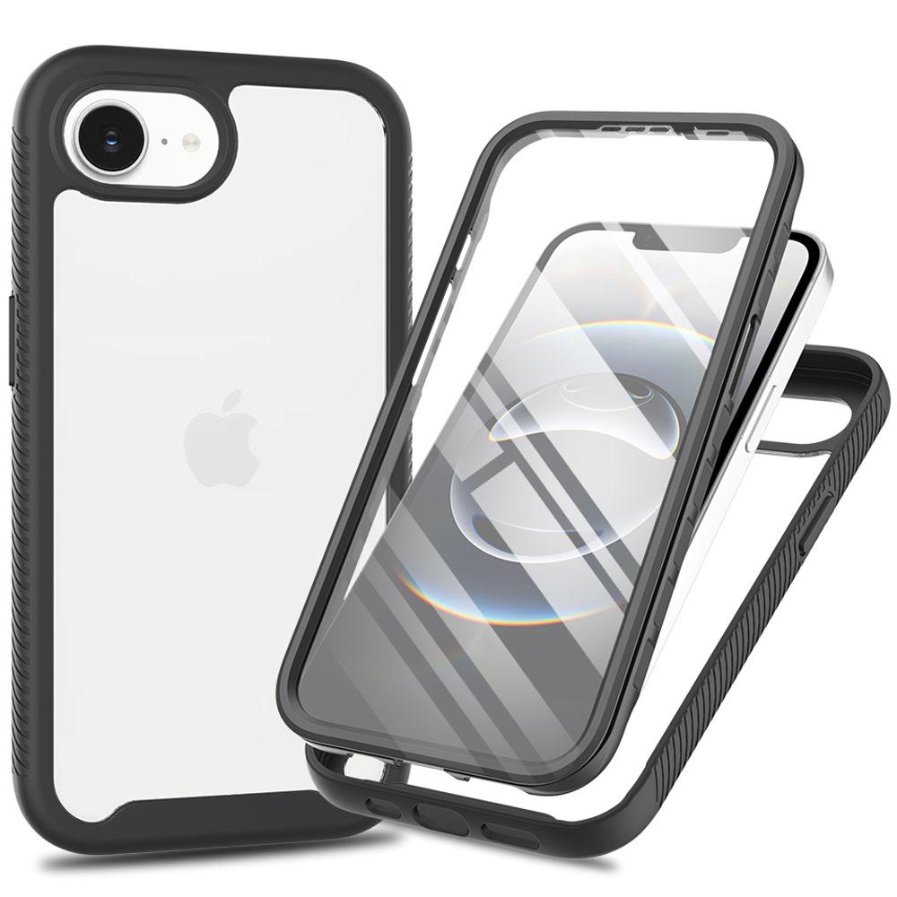 For iPhone 16e Case PC+TPU Phone Clear Back Cover with PET Screen Film