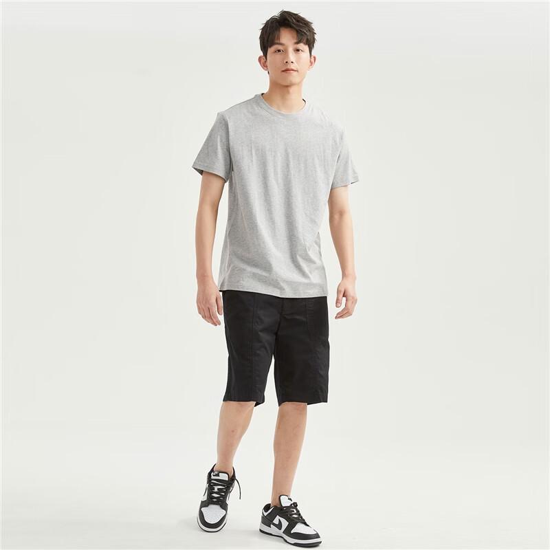 GIORDANO Men's 3-Pack Pure Cotton Crew Neck Short Sleeve T-Shirts
