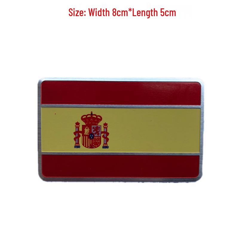 Spanish Flag Aluminum Alloy Car Emblem Sticker