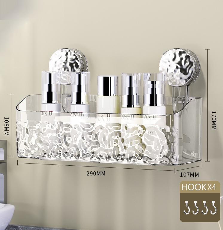 Bathroom Suction Cups Shelves Hole-free Wall Mounted Nail-free Storage Rack Restroom Toilet Bath Table Sanitary Room Supplies