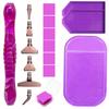 Harz Diamantmalerei Stift Set mit 6 austauschbaren Metallspitzen 6 Wachsblöcken 2 Sortierschalen und Bohrmatte für 5D Diamantmalerei Bastelbedarf