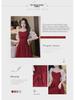 Women's French Summer A-Line Princess Dress with Short Sleeves and Waist-Slimming Design