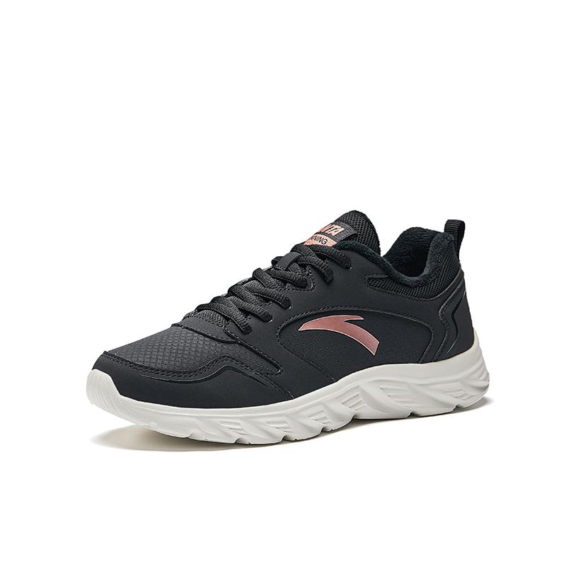 New Anta Running Collection Anti Slip And Wear Resistant Warm Low Top Casual Running Shoes Women's Black 922445525-3