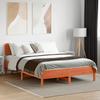 Solid Wood Bed Without Mattress Wax Brown 120x200 Cm Pine Wood
