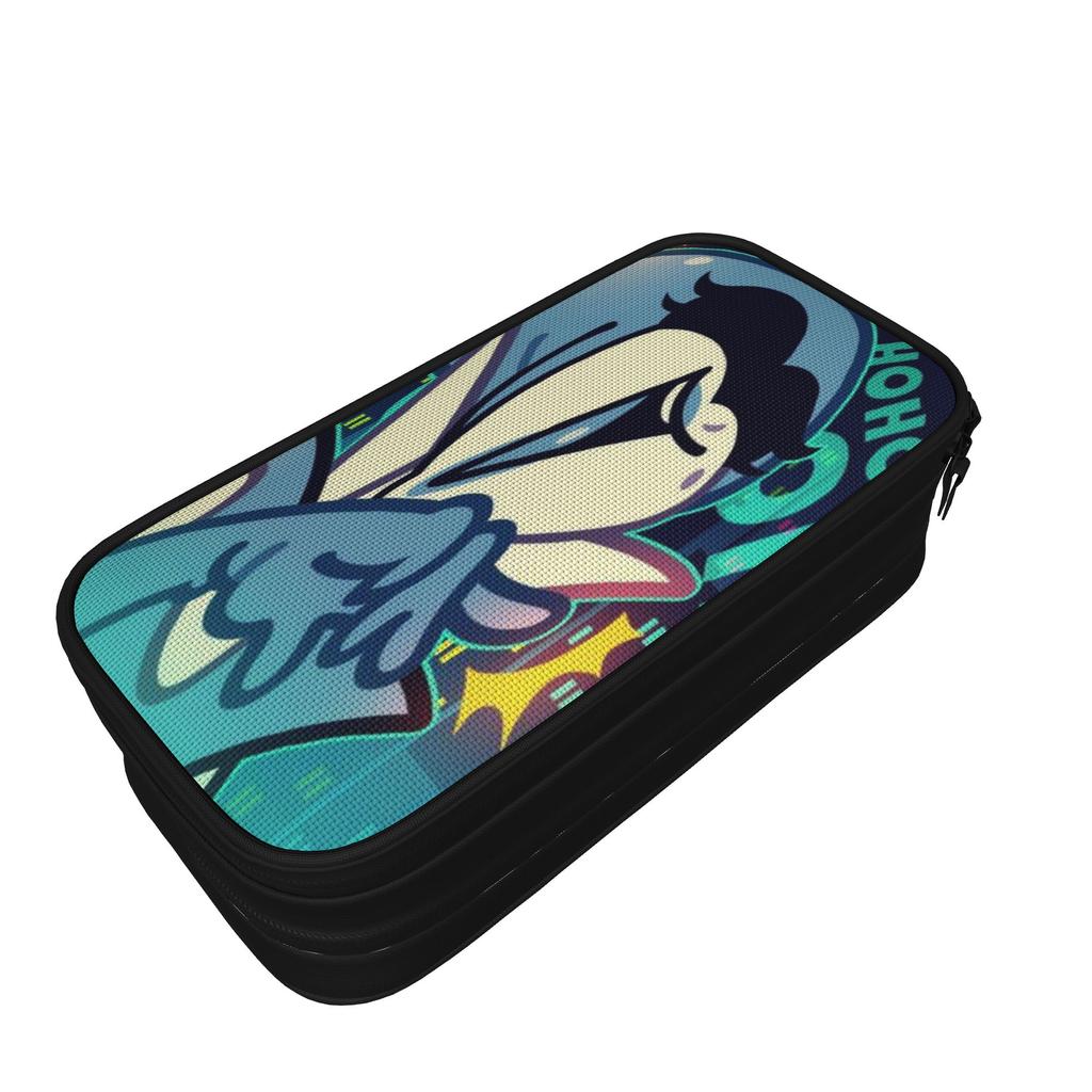 Lancer Face Pencil Case Double Layer Large Capacity Office Accessories Pencil Bag Gift