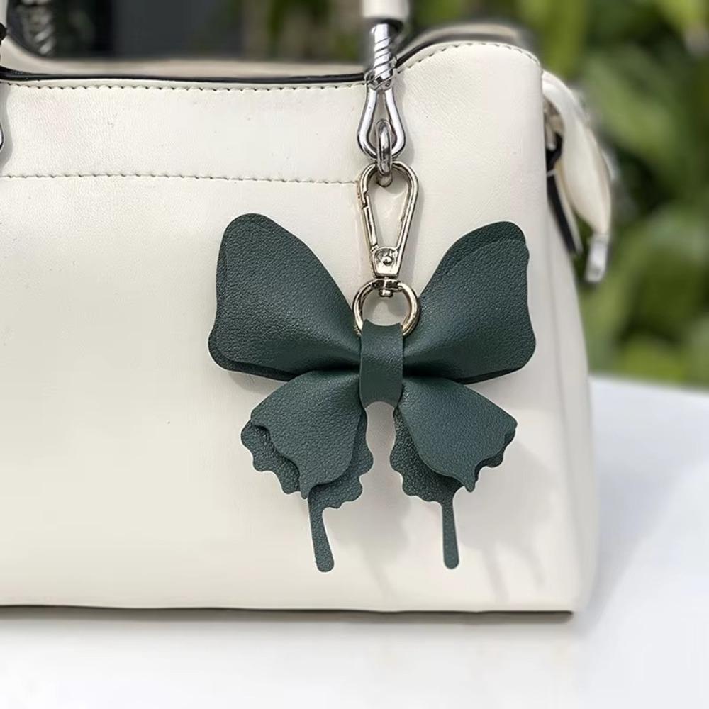 Retro Colorful Butterfly Pendant Keychains Leather Exquisit Backpack Decoration Accessories Personalized Bag Pendant