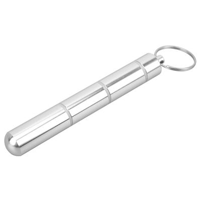 Pill Box Aluminum Alloy Waterproof Keychain Pill Holder Organizer for Outdoor Travel