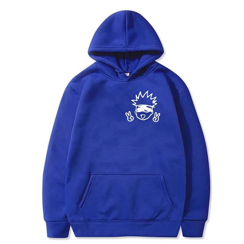 Spring Autunm Unisex Jujutsu Kaisen Anime Hoodies Sweatshirts Large Animated DesignsKawaii Gojo Satoru Graphic Streetwear