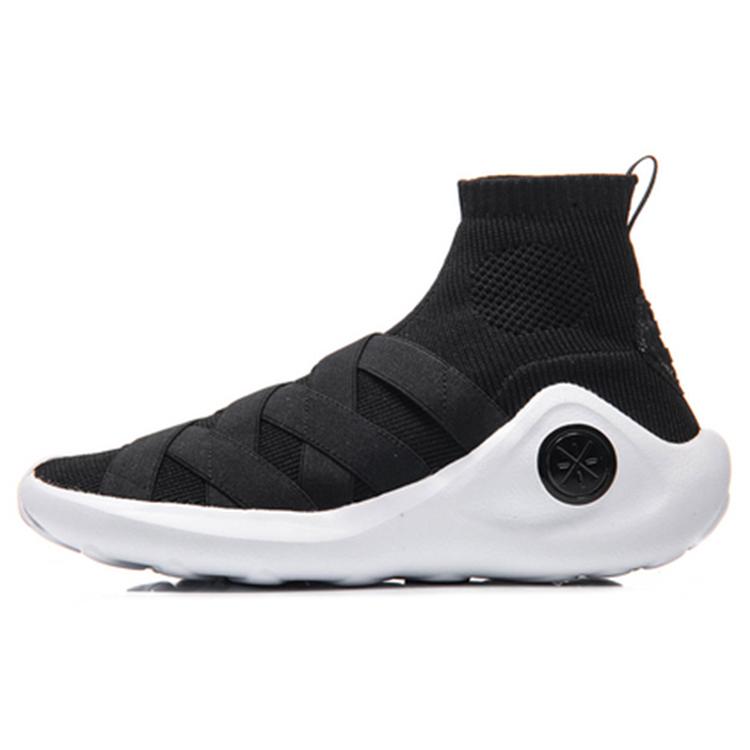 Li Ning Wade Collection Enlightenment Textile, Synthetic Leather Slip Resistant Abrasion Resistant High top ABCM067-1