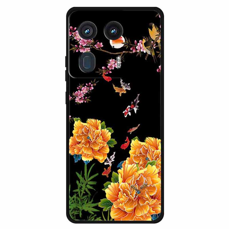 

For Motorola Edge 50 Ultra 5G/Moto X50 Ultra 5G Phone Case Pattern Printed TPU Back Cover Flower and Fish