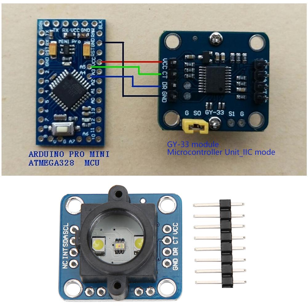 Color Recognition Sensor Electrical Accessory Circuit Board Adjustable LED Brightness TCS34725