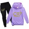2 Pezzi Felpa Cristiano Cr7 The Eras Felpa con Cappuccio e Pantaloni Set Ragazze Ragazzi Felpa con Cappuccio Maglione Top Bambini T