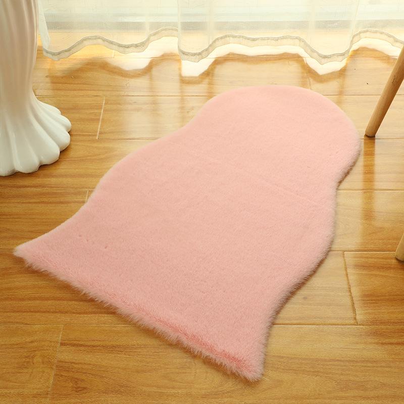 Faux Rabbit Fur Floor Mat - Bedroom/Study/Children's Room Carpet & Sofa/Coffee Chair Cushion Decor.