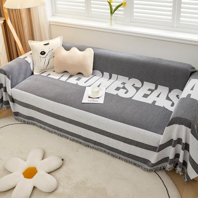 Sofabezug, Stoff, Ins-Stil, schlicht, modern, Sofakissen, kratzfest, Sofabezug, vier Jahreszeiten, universeller, vollständig abgedeckter Sofabezug