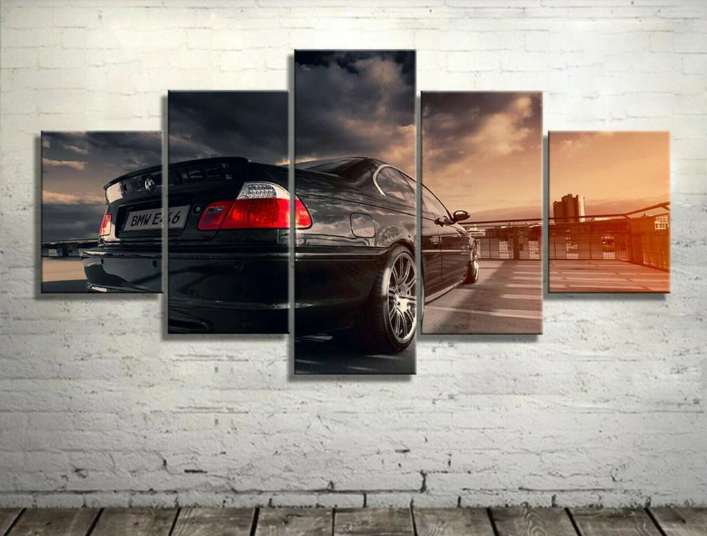 Classical M1 Group 4 Rennversion Sports Car 5 Panel Modern Wall Art Canvas HD Printed Posters Paintings Home Decor Pictures