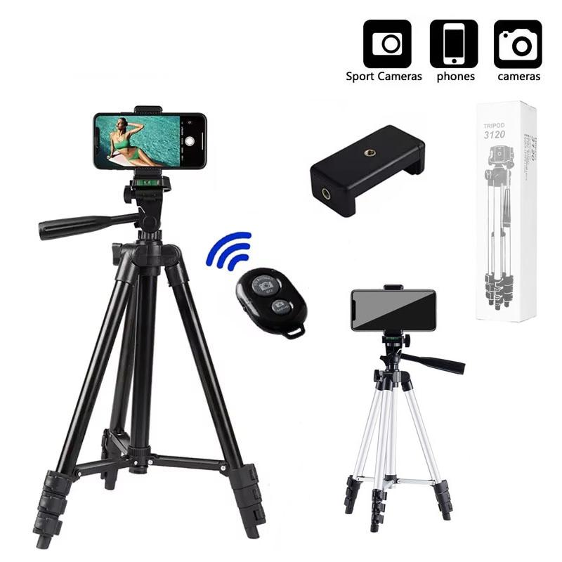 Universal Extendable Tripod Stand With Bluetooth Remote Phone Holder Lightweight Photography Live Tripods For Sports Camera DSLR