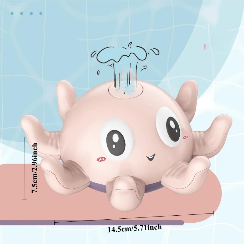 

Игрушки для купания младенцев, распыляющие воду, игрушки для купания детей, электрический мяч для ванны в виде кита со светомузыкой, светодиодные игрушки для ванны розовый