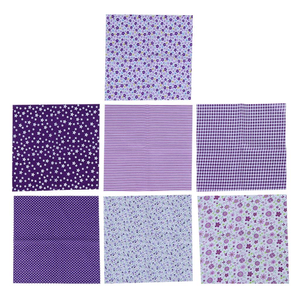 7Pcs 50x50cm Purple Floral Cotton Fabric Cloth for DIY Craft Sewing Scrapbooking Quilting Kit