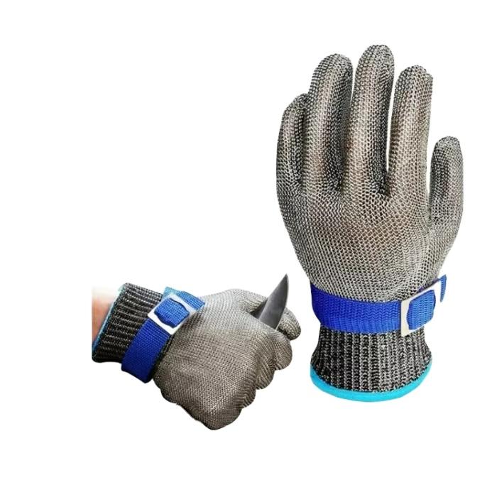 Stainless Steel razor Wire Mesh Chain Compulsory Anti-cutting Gloves Anti-cutting Work Protective Cleaning Gloves L серебряный