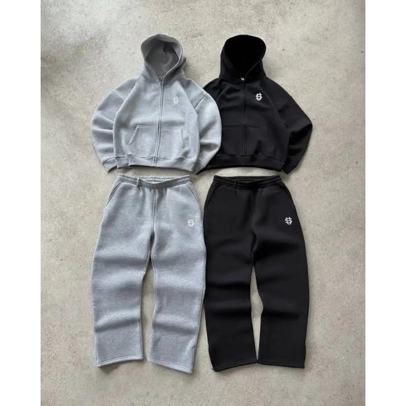 Unisex Embroidered Sweatpants Streetwear Hip Hop Casual Loose Fit Pants