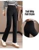 Women's High-Waisted Fleece-Lined Black Straight-Leg Jeans - Slimming, Loose Fit for Autumn & Winter