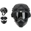 Tactical Full Face Helmet FAST ABS for Outdoor with Detachable Goggles & NVG Bracket Airsoft CS Military Protective Mask Gear