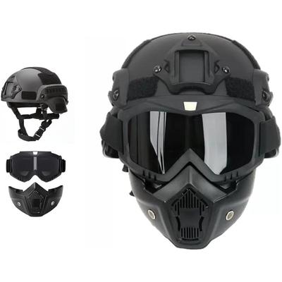 Taktyczny Hełm Pełnotwarzowy FAST ABS do Użytku Zewnętrznego z Odpinanymi Goglami i Mocowaniem do NVG Airsoft CS Wojskowa Maska Ochronna Sprzęt