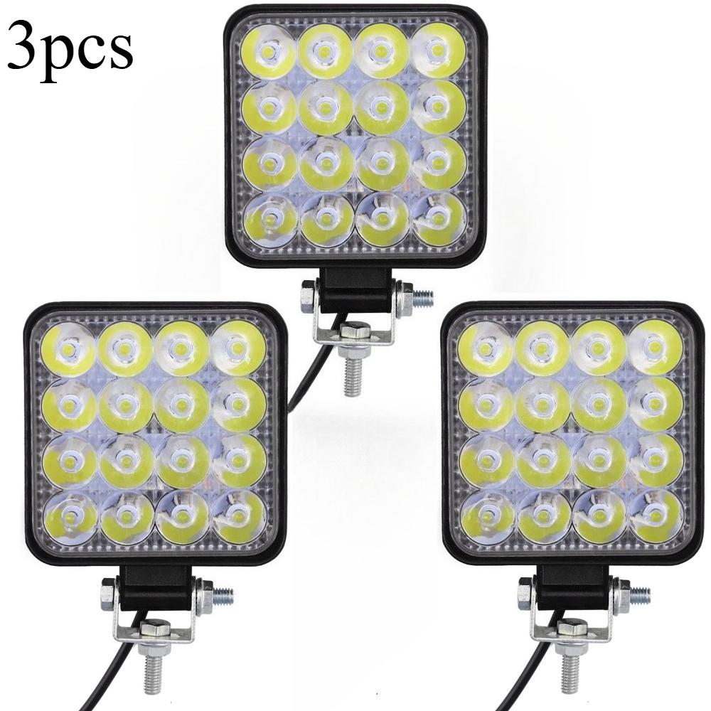 1/2PCS 45W Mini Square LED Work Light – Powerful Flood/Spot Beam for Off-Road Vehicles (Cars, Trucks, ATV, UTV, SUV)