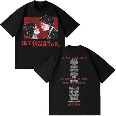 Famous Rock Music Band My Chemical Romance Couple Style Couple Oversized Cotton Loose Tee Summer Hip Hop Top Fashion Clothing