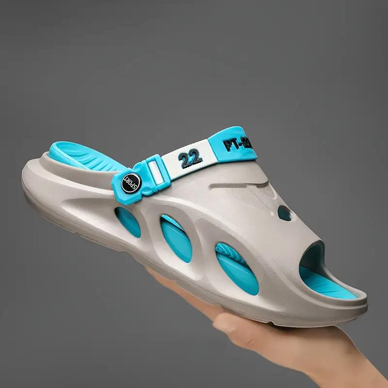 Herrskor Mode EVA Tofflor, Halkfria Snabbtorkande Tofflor med Öppen Tå för Inomhus Utomhus Promenader, Herrsommarstrandtofflor