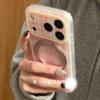 Pink and blue striped plaid love rotating bracket apple 17promax mobile phone case iphone1615ins