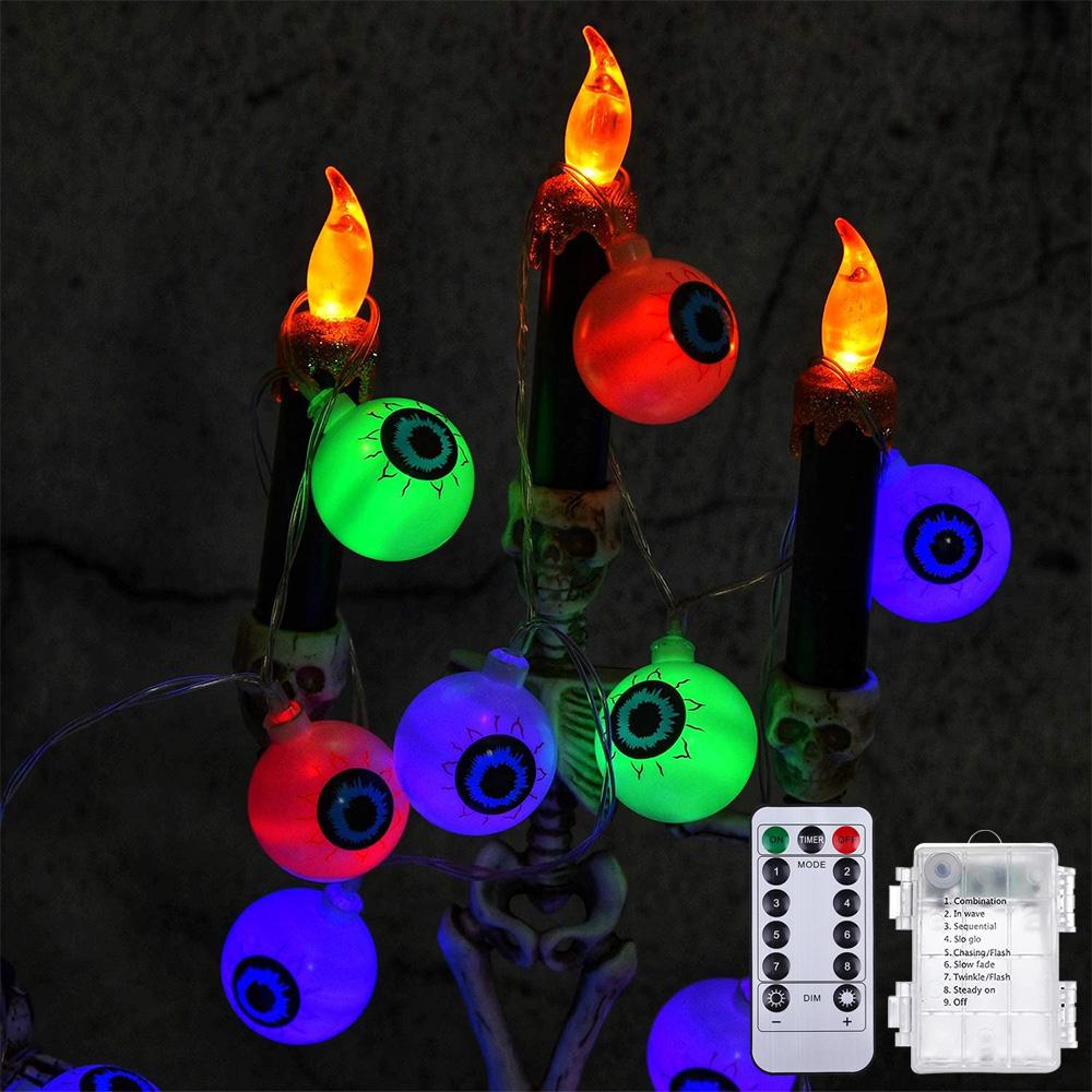 LED-Kürbis-Lichter, Halloween-Party-Dekoration, Totenkopf-Lichterkette, Bar-Fernbedienung