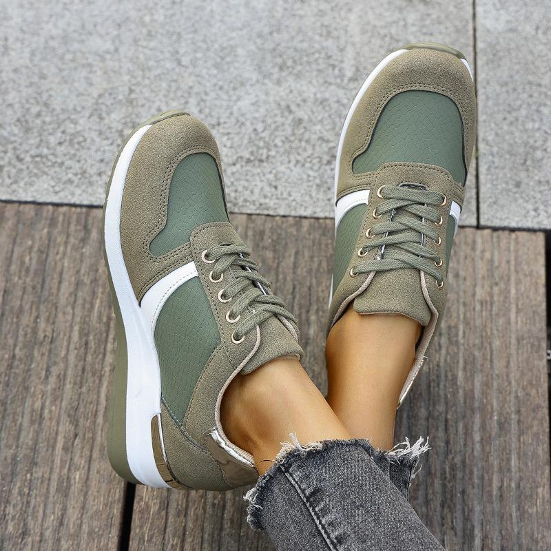 Spring New Style Casual Oversized Lace-up Sports Shoes for Women, Thick-soled and Platform Heels, Women's Shoes