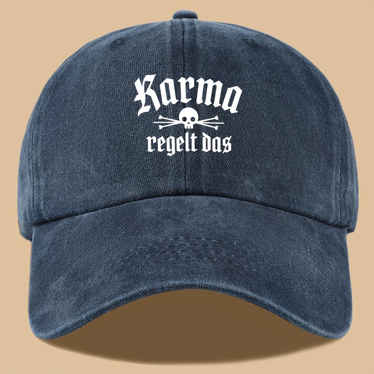 Street Fashion Skull and Text Printed Baseball Cap Comfortable and Breathable Sun Hat темно-синий