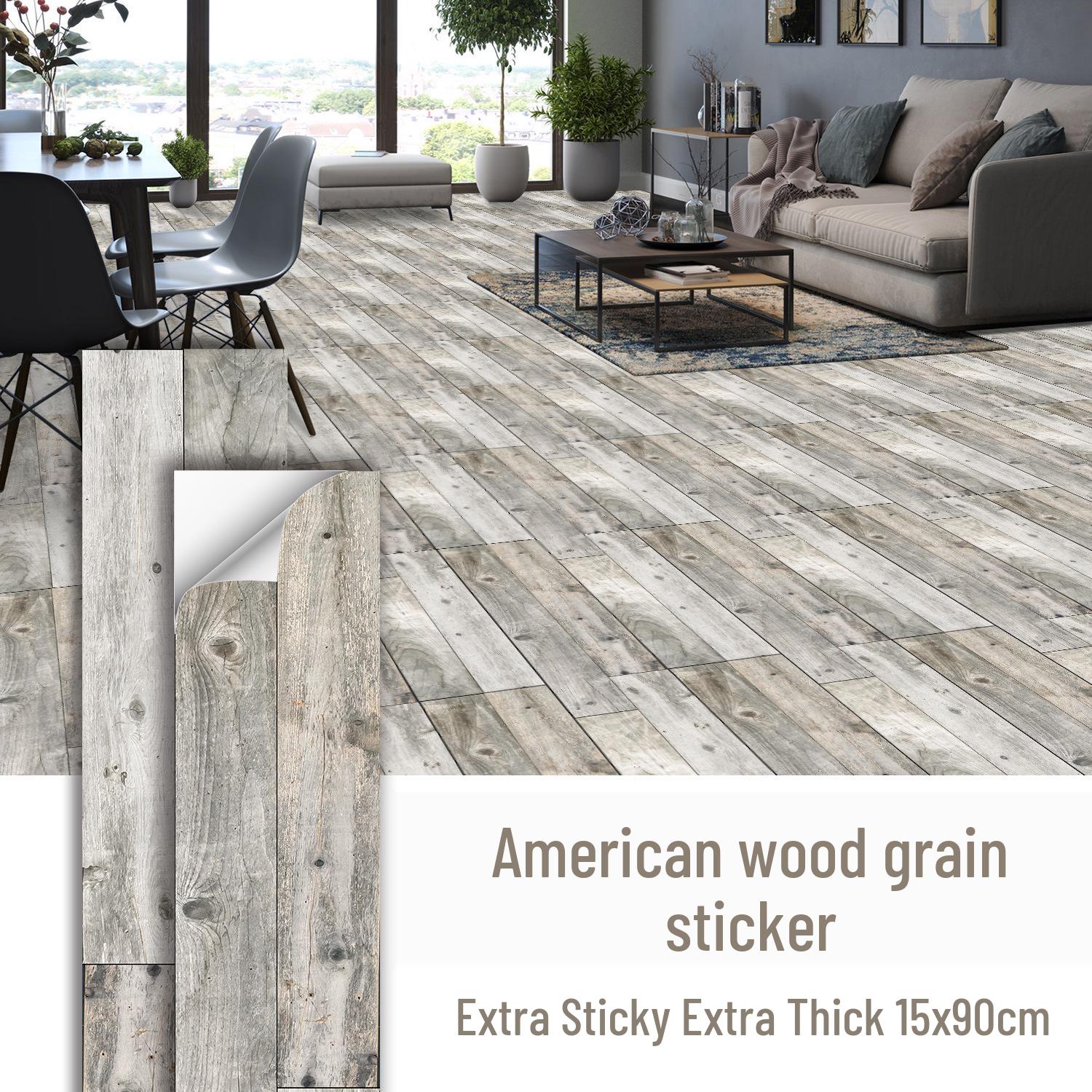 

Водонепроницаемые матовые напольные наклейки под дерево - Утолщенные самоклеящиеся, устойчивые к пятнам, декоративные для кухни и спальни 15x90cm, 10 Sheets