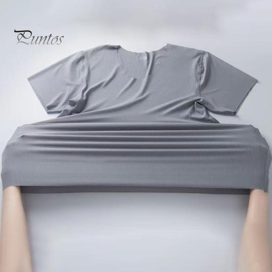 2 Teile/satz Männer Sport Trainingsanzug Rundhals Kurzarm T-shirt Elastische Taille Breite Bein Shorts Set Eis Seide Einfarbig Nachtwäsche Homewear