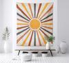 1 Vintage Boho Decor Sun And Moon Tapestry Retro Abstract Boho Wall Hanging Hippie Meditation 70S Rainbow Sunrise Sunset Bedroom